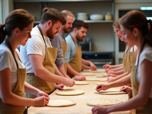 Partecipanti a un corso di pizza